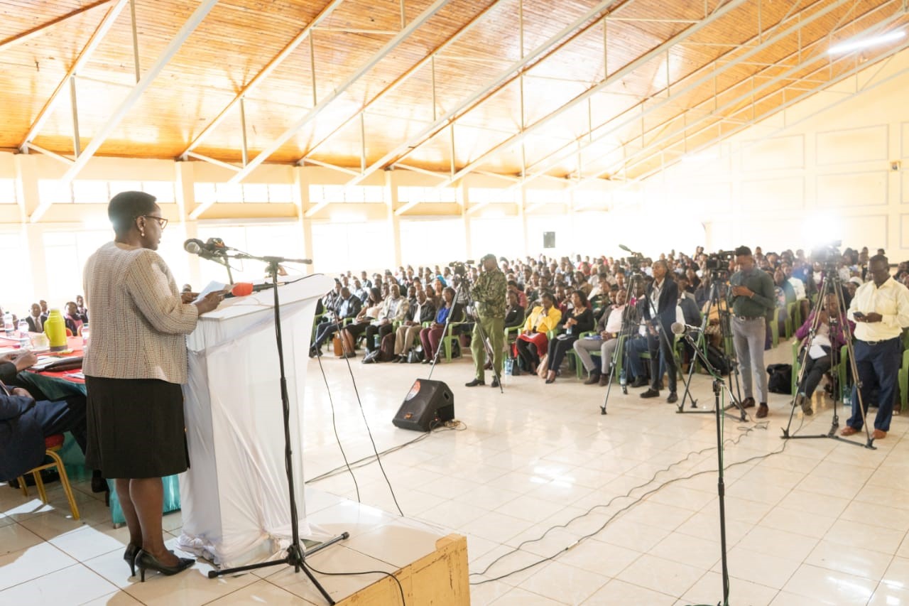 PS State Department for Correctional Services, Dr. Salome Beacco, CBS addressing the newly recruited probation officers at the Prison Staff Training College in Ruiru. (Photo Courtesy: Patrick Ambani)