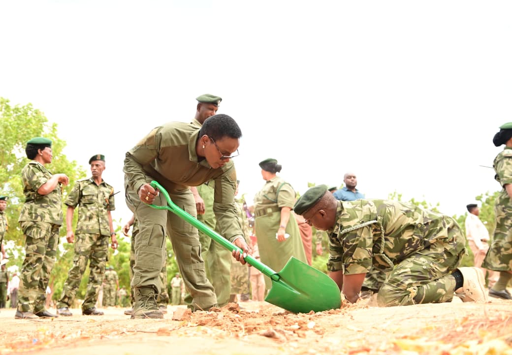 CORRECTIONAL SERVICES PS LEADS STAFF IN A TREE PLANTING EXERCISE AT GARISSA MEDIUM GK PRISON