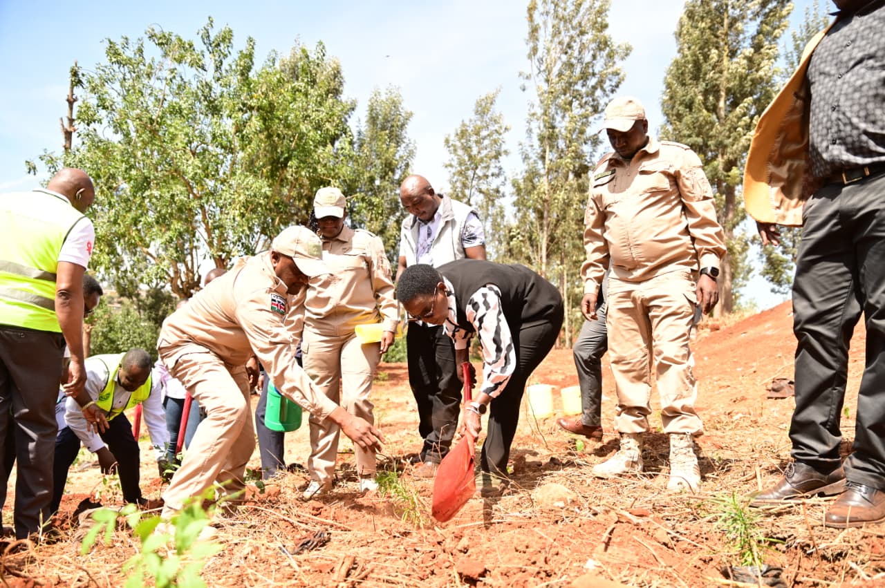CORRECTIONAL SERVICES PS LEADS STAFF IN PLANTING 5,000 TREES AT NYERI PRISON COMMAND