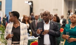 Principal Secretaries raise glasses for a toast