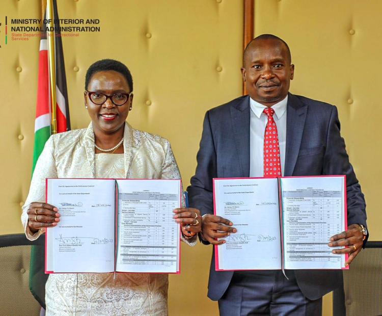 CS Prof. Kindiki and Correctional Services PS Salome Beacco