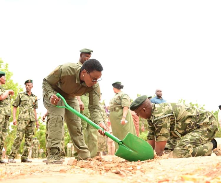 CORRECTIONAL SERVICES PS LEADS STAFF IN A TREE PLANTING EXERCISE AT GARISSA MEDIUM GK PRISON